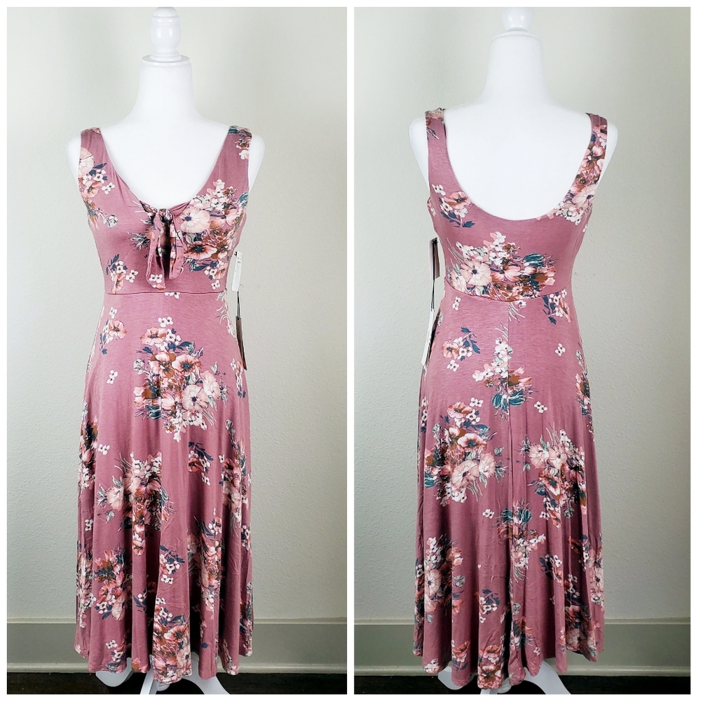 Floral sleeveless midi dress